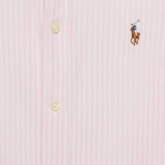 Ralph Lauren Pink Cotton Knit Oxford Button Down Shirt Small 2 - Picture 3 of 4